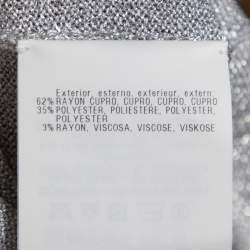 Pre Owned Missoni Shimmery Silver Lurex Knit Tank Top L