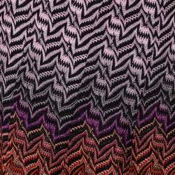 Pre Owned Missoni Multicolor Lurex Chevron Knit Maxi Skirt L