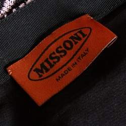 Pre Owned Missoni Multicolor Lurex Chevron Knit Maxi Skirt L