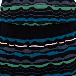Pre Owned Missoni Multicolor Stripe Blend Midi Dress L