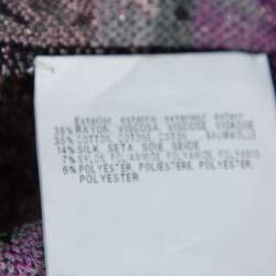 Pre Owned Missoni Pink Lurex Knit V Neck Top M