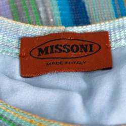 Pre Owned Missoni Multicolor Striped Fishnet Knit Shift Dress M