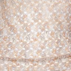 Pre Owned Missoni Beige Open Knit Ruched Midi Dress S