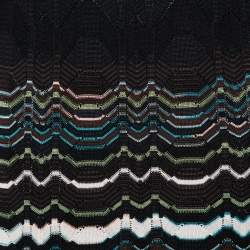 مملوكة مسبقًا M Missoni Black Perforated Wool Knit Sheath Dress S