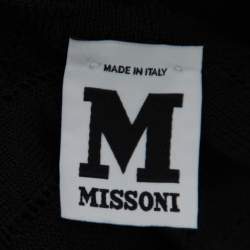 مملوكة مسبقًا M Missoni Black Perforated Wool Knit Sheath Dress S