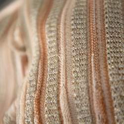 Pre Owned Missoni Beige Lurex Knit Front Tie Long Cardigan M