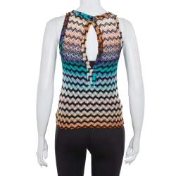 Pre Owned Missoni Multicolor Chevron Patterned Knit Sleeveless Top S