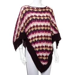 Pre Owned Missoni Purple Mohair Poncho (One Size)