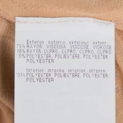 Pre Owned Missoni Beige Lurex Knit Stone Embellished Sleeveless Belted Maxi Dress M