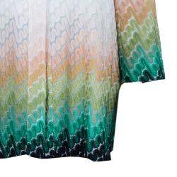 Pre Owned Missoni Wave Knit Multicolor Button Down Long Cardigan M