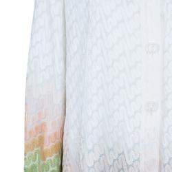 Pre Owned Missoni Wave Knit Multicolor Button Down Long Cardigan M