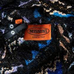 Pre Owned Missoni Black Lurex Knit Bateau Neck Shift Dress S