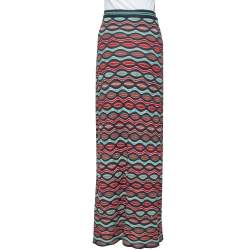 Pre Owned M Missoni Multicolor Wave Knit Maxi Skirt M