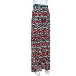 Pre Owned M Missoni Multicolor Wave Knit Maxi Skirt M