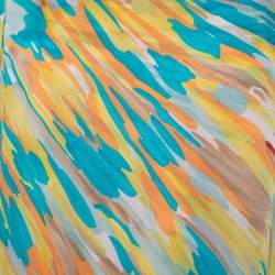 Pre Owned Missoni Multicolor Silk Embellished Cape Detail Sleeveless Maxi Dress M