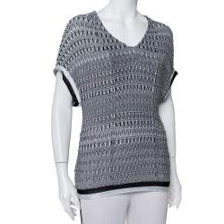 Pre Owned Missoni Monochrome Knit Top L