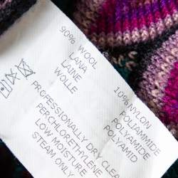 Pre Owned Missoni Multicolor Knit Patch Pocket Detail Open Front Cardigan XL