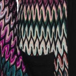 Pre Owned Missoni Multicolor Knit Patch Pocket Detail Open Front Cardigan XL