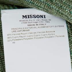 Missoni Mint Green & Pink Lurex Knit Belted Mini Dress M
