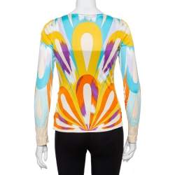Pre Owned Missoni Multicolour Knit Faux Wrap Ruched Detail Top M