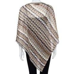 Pre Owned Missoni Brown Open Knit Poncho (One Size)