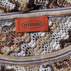 Pre Owned Missoni Brown Open Knit Poncho (One Size)