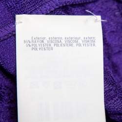 Pre Owned Missoni Purple Knit Belted Button Front Long Cardigan M