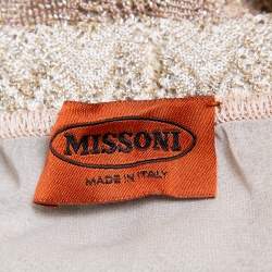 Pre Owned Missoni Beige Lurex Knit Ombre Effect Maxi Skirt L