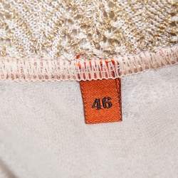 Pre Owned Missoni Beige Lurex Knit Ombre Effect Maxi Skirt L