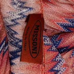 Pre Owned Missoni Pink Patterned Knit Top L