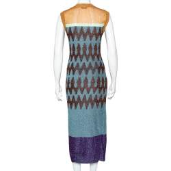 Pre Owned Missoni Multicolor Lurex Knit Sleeveless Sheath Dress M