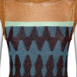 Pre Owned Missoni Multicolor Lurex Knit Sleeveless Sheath Dress M