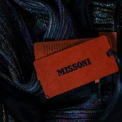 Pre Owned Missoni Multicolor Striped Lurex Knit Maxi Dress S