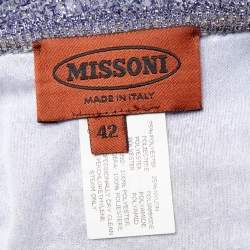 Pre Owned Missoni Purple Lurex Knit Shawl Detail Sleeveless Plunge Neck Dress M