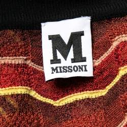 M Missoni Burnt Orange Patterned Knit Open Front Cardigan S 
