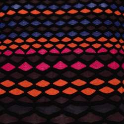 Pre Owned M Missoni Multicolor Fishscale Pattern Textured Knit Short Sleeve Top M