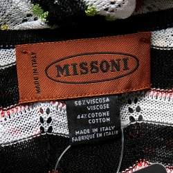 Pre Owned Missoni Multicolored Zig Zag Patterned Knit Poncho (One Size)