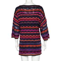 Pre Owned Missoni Multicolored Patterned Knit Short Dress S