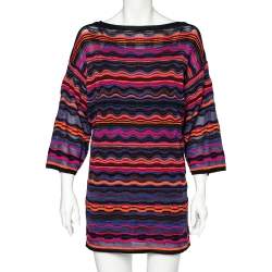 Pre Owned Missoni Multicolored Patterned Knit Short Dress S