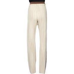Missoni Beige Wool Side Stripe Detail Flared Leg Pants L