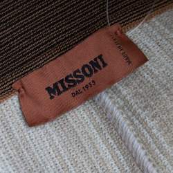 Missoni Beige Wool Side Stripe Detail Flared Leg Pants L