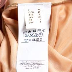 Pre Owned فستان أم ميزوني ميدي تفاصيل ربطة رقبة تريكو مخرم وردي فاتح مقاس متوسط