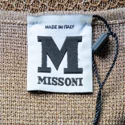 مملوكة مسبقًا فستان ماكسي إم ميزوني تريكو لوريكس بني بلا أكمام مقاس كبير - لارج