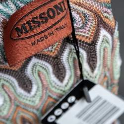 Pre Owned Missoni Multcolored Patterned Knit Tie Detail Shrug S