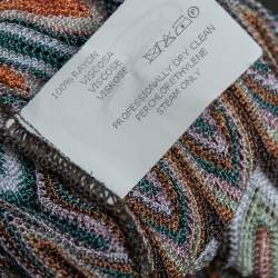 Pre Owned Missoni Multcolored Patterned Knit Tie Detail Shrug S