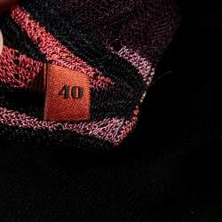 Pre Owned Missoni Multicolour Patterned Knit Overlay Detail Belted Maxi Dress S