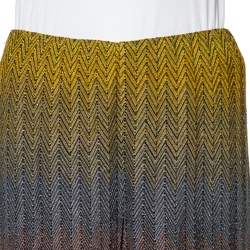 Pre Owned Missoni Multicolor Lurex Zig Zag Knit Palazzo Pants M