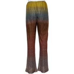 Pre Owned Missoni Multicolor Lurex Zig Zag Knit Palazzo Pants M