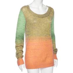 Pre Owned Missoni Multicolored Ombre Alpaca Knit Long Sleeve Jumper L