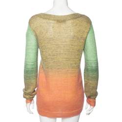 Pre Owned Missoni Multicolored Ombre Alpaca Knit Long Sleeve Jumper L
